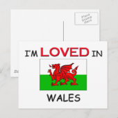 Ich liebe WALES Postkarte (Vorne/Hinten)