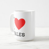 Ich liebe Wales Quadrat-Aufkleber Kaffeetasse (Vorderseite Links)