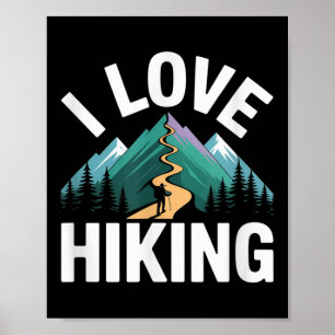 Ich liebe Wanderberg-Abenteuer-Design Poster
