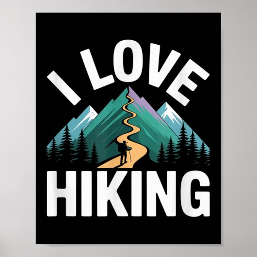 Ich liebe Wanderberg-Abenteuer-Design Poster (Vorne)