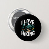 Ich liebe Wandern Bergpfad Wald Button (Vorne & Hinten)