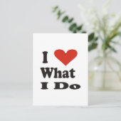 Ich Liebe, was ich tue Postkarte (Stehend Vorderseite)
