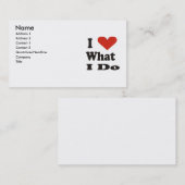 Ich Liebe, was ich tue Visitenkarte (Vorne/Hinten)