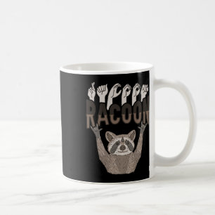 Ich liebe Waschbär Gebärdensprache Handgeste Gehör Kaffeetasse
