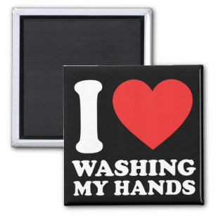 Ich Liebe wasche mir die Hände Magnet