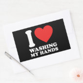 Ich Liebe wasche mir die Hände Rechteckiger Aufkleber (Umschlag)