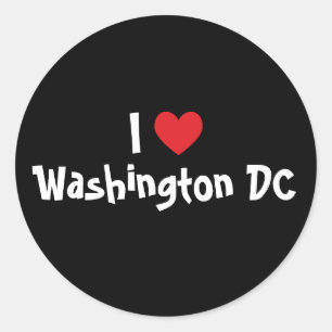 Ich liebe Washington DC Runder Aufkleber