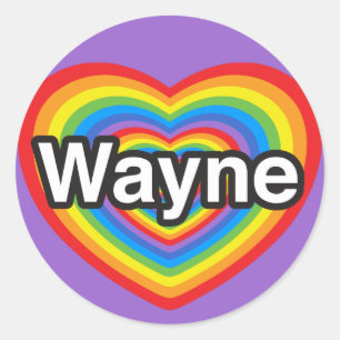 Ich Liebe Wayne. Ich Liebe dir Wayne. Herz Runder Aufkleber