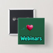 "Ich liebe Webinare" Dunkelgrüner Button (Vorne & Hinten)