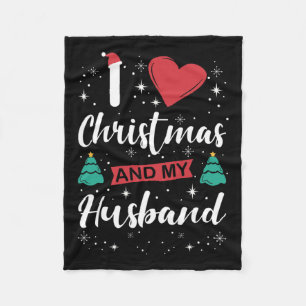 Ich Liebe Weihnachten und mein Mann ich Schneefloc Fleecedecke