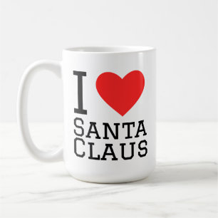 Ich liebe Weihnachtsmann Aufkleber Kaffeetasse