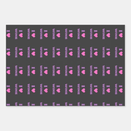 Ich Liebe Wein, Liebe Wein Geschenkpapier Set (Vorderseite)