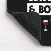 Ich Liebe Wein und Bowling byll Buttone Bowler Str Mousepad (Ecke)