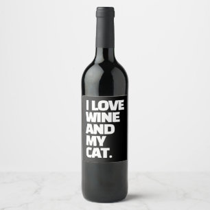 Ich Liebe Wein und mein Cat Funny Zitat ganz nach  Weinetikett