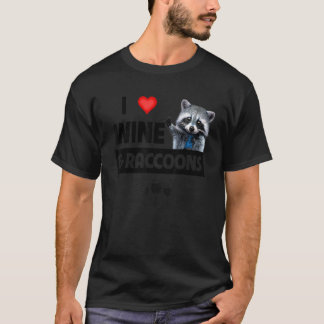 Ich liebe Wein und Waschbären Coon Street Katzenli T-Shirt