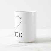 Ich liebe Weiß Kaffeetasse (Mittel)