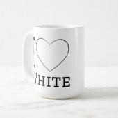 Ich liebe Weiß Kaffeetasse (Vorderseite Links)