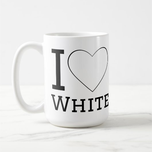 Ich liebe Weiß Kaffeetasse (Links)