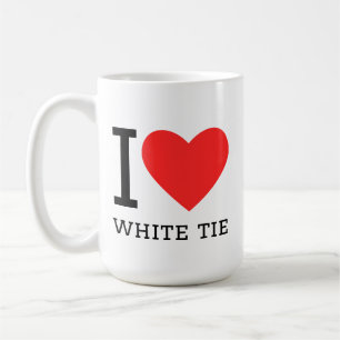 Ich liebe weiße Krawatte Kaffeetasse
