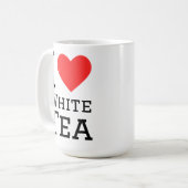 Ich liebe weißen Tee Kaffeetasse (Vorderseite Links)