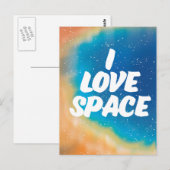 Ich liebe Weltraum Postkarte (Vorne/Hinten)