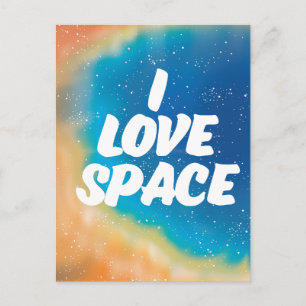 Ich liebe Weltraum Postkarte