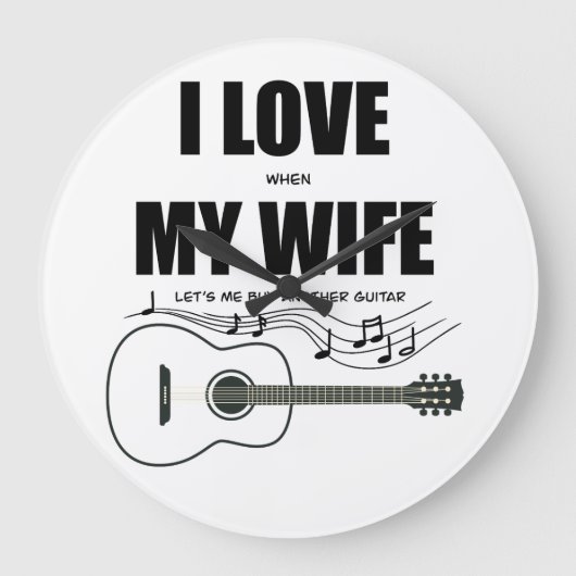 Ich Liebe, wenn meine Ehefrau mir eine andere Gita Große Wanduhr (Vorderseite)
