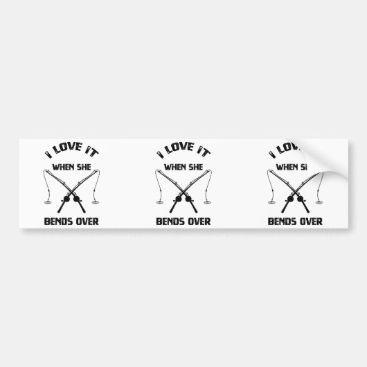 Ich Liebe, wenn sie sich überzieht - lustige Fisch Autoaufkleber (Vorne)