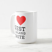 Ich liebe West Highland White Kaffeetasse (Vorderseite Links)
