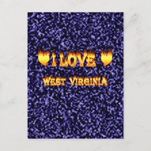 Ich Liebe West Virginia Feuer und Flammen Postkarte