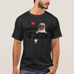Ich liebe Whiskey und meine Pug-Mutter Vater Hund  T-Shirt