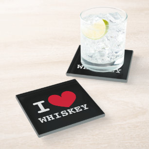 Ich liebe Whisky-Glas-Trinkuntersetzer Glasuntersetzer