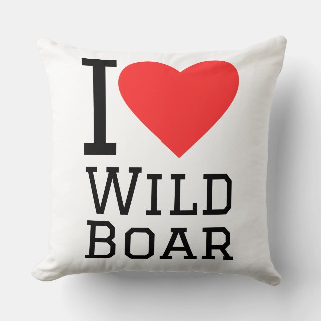 Ich liebe Wildschweine Kissen (Vorderseite)