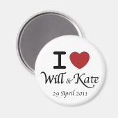 Ich liebe William und Kate Royal Wedding Magnet (Vorderseite/Rückseite)