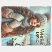 Ich Liebe Winter Fleecedecke (Vorderseite (Horizontal))