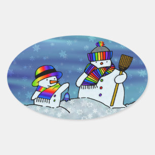 Ich Liebe Winter! Ovaler Aufkleber