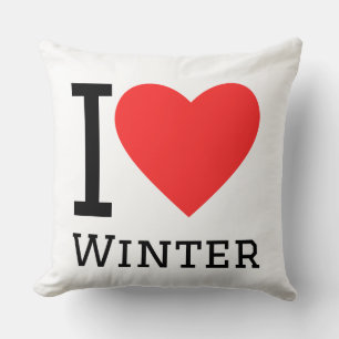 Ich liebe Winter Quadrat-Aufkleber Kissen