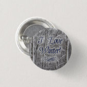 "Ich Liebe-Winter-" Schnee-Bedeckter Baum-Knopf Button (Vorne & Hinten)