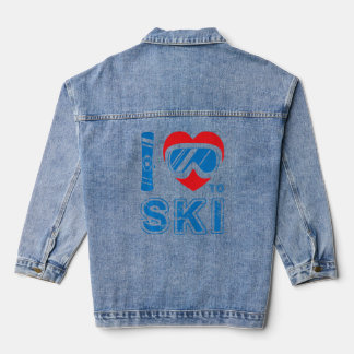 Ich Liebe Wintersport Snowboarden Skier Ski Jeansjacke