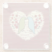 Ich Liebe Wintervögel und Berries Glasuntersetzer (Rückseite)