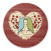 Ich Liebe Wintervögel und Berries Keramikknauf (Vorderseite)