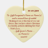 Ich Liebe Wintervögel und Berries Personalisiert Keramikornament (Hinten)