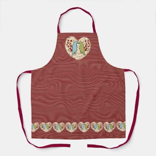 Ich Liebe Wintervögel und Berries Schürze (Vorderseite)