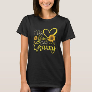 Ich Liebe wird als Granny Sonnenblumen Herz Niedli T-Shirt