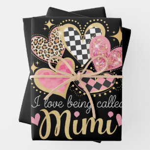 Ich Liebe wird Mimi Oma Mama Muttertag genannt Geschenkpapier Set