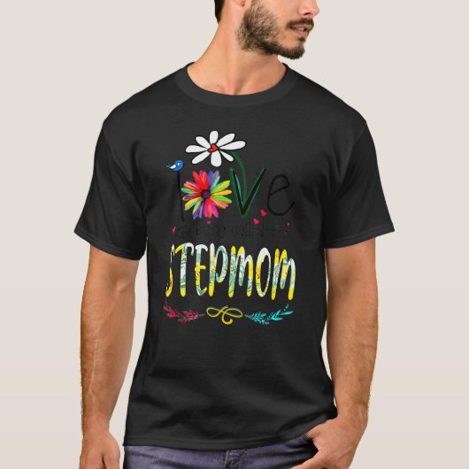Ich Liebe wird Stepmutter Sunflower Mütter Day gen T-Shirt (Vorderseite)