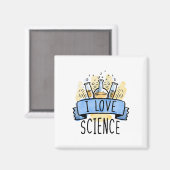 Ich liebe Wissenschaft Magnet (Vorderseite/Rückseite)
