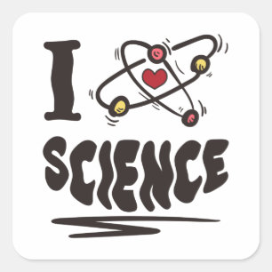 Ich liebe Wissenschaft Quadratischer Aufkleber