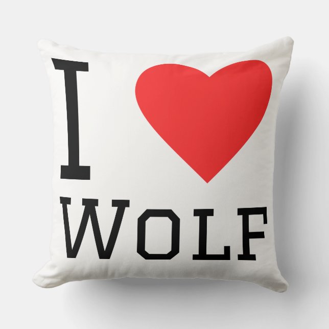 Ich liebe Wolf Kissen (Vorderseite)