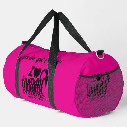 Ich liebe WTF Pink Black Duffle Bag (Rechte Ecke)